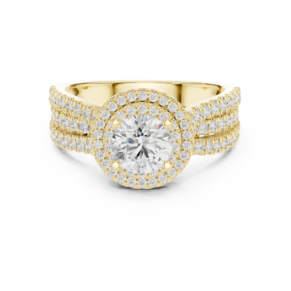 Ethereal Luminary Round Brilliant Halo Solitaire Ring - Image 2