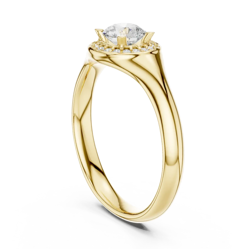 Luminary Round Brilliant Pavé-Set Halo Solitaire Ring - Image 3
