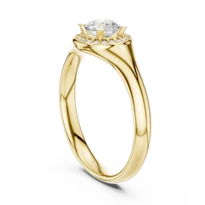 Luminary Round Brilliant Pavé-Set Halo Solitaire Ring - Image 3