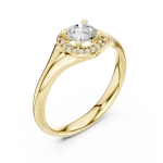 Luminary Round Brilliant Pavé-Set Halo Solitaire Ring