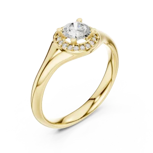 Luminary Round Brilliant Pavé-Set Halo Solitaire Ring