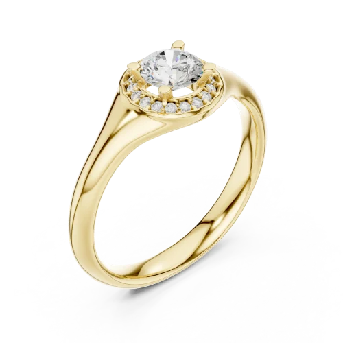 Luminary Round Brilliant Pavé-Set Halo Solitaire Ring