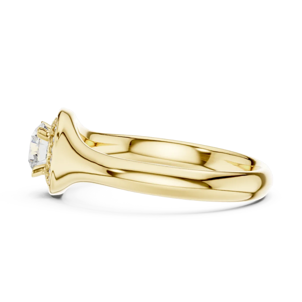 Luminary Round Brilliant Pavé-Set Halo Solitaire Ring - Image 4