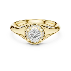 Luminary Round Brilliant Pavé-Set Halo Solitaire Ring - Image 2