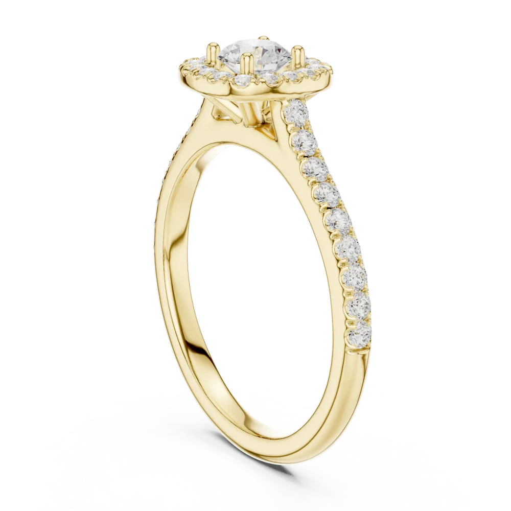 Luminary Round Brilliant Pavé-Set Halo Solitaire Ring - Image 3