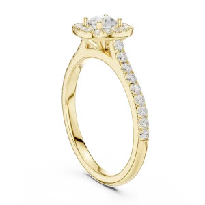 Luminary Round Brilliant Pavé-Set Halo Solitaire Ring - Image 3