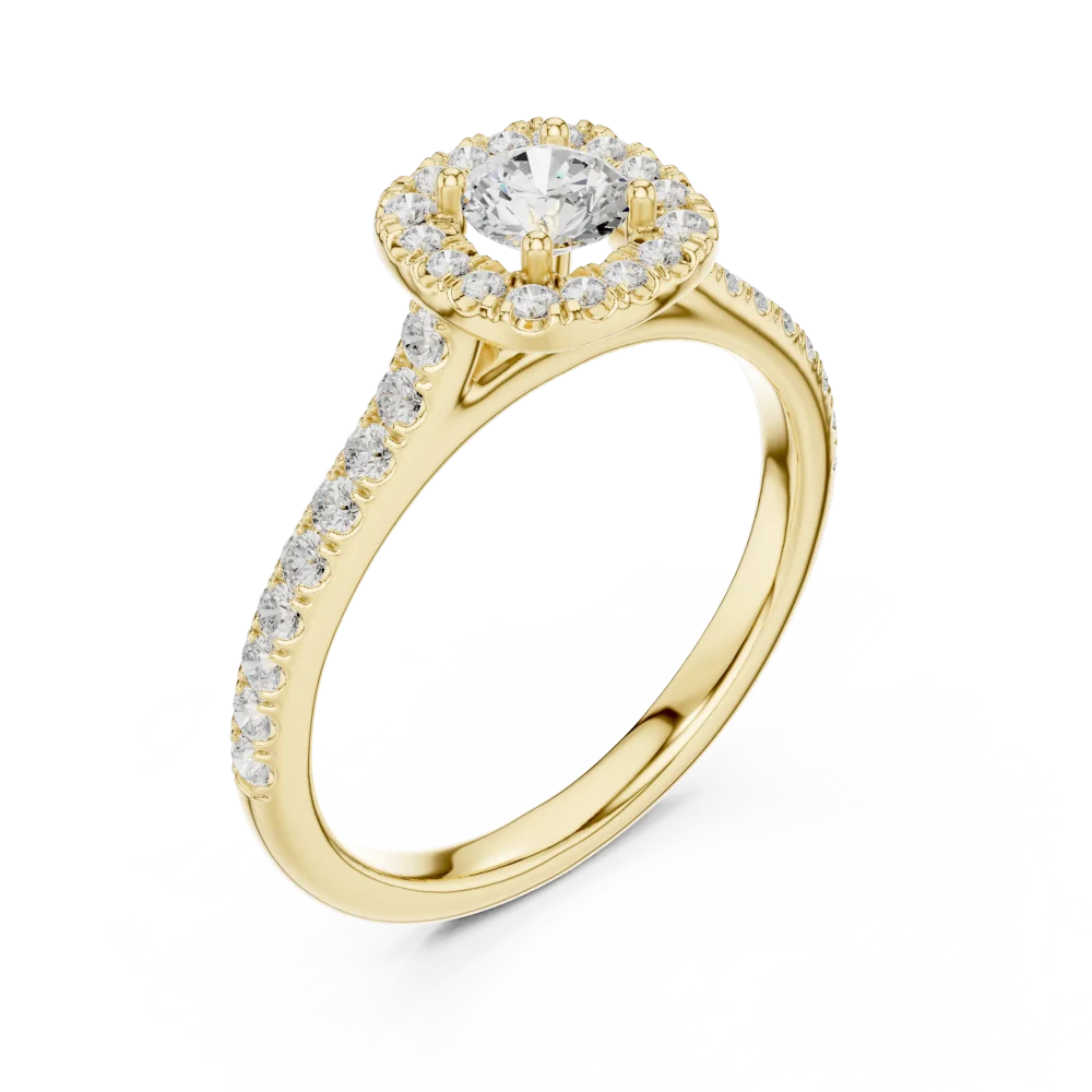 Discover the radiant beauty of this round brilliant solitaire ring. Crafted with DIAMEUR lab-grown diamonds for unmatched fire. Own the glow today.