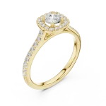 Luminary Round Brilliant Pavé-Set Halo Solitaire Ring