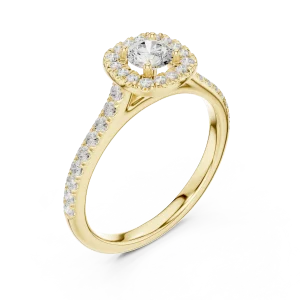 Luminary Round Brilliant Pavé-Set Halo Solitaire Ring
