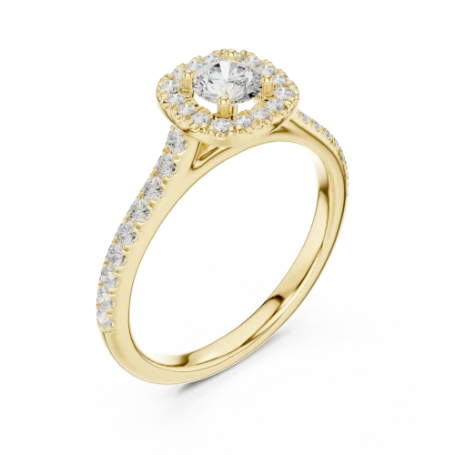 Luminary Round Brilliant Pavé-Set Halo Solitaire Ring