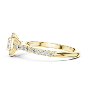 Luminary Round Brilliant Pavé-Set Halo Solitaire Ring - Image 4