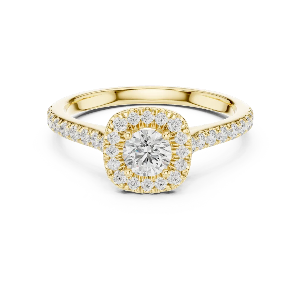 Luminary Round Brilliant Pavé-Set Halo Solitaire Ring - Image 2