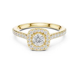 Luminary Round Brilliant Pavé-Set Halo Solitaire Ring - Image 2