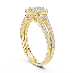 Luminary Round Brilliant Pavé-Set Split Shank Solitaire Ring - Image 3