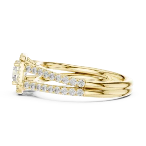 Luminary Round Brilliant Pavé-Set Split Shank Solitaire Ring - Image 4