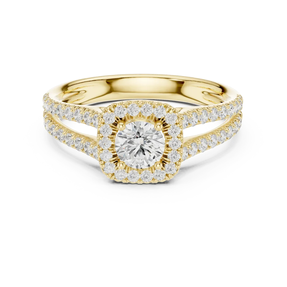 Luminary Round Brilliant Pavé-Set Split Shank Solitaire Ring - Image 2