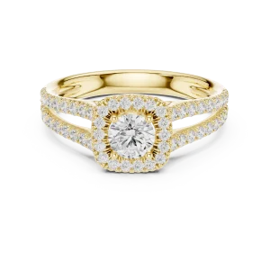 Luminary Round Brilliant Pavé-Set Split Shank Solitaire Ring - Image 2