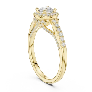 Luminary Round Brilliant Pavé-Set Halo Solitaire Ring - Image 3