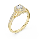 Luminary Round Brilliant Pavé-Set Halo Solitaire Ring