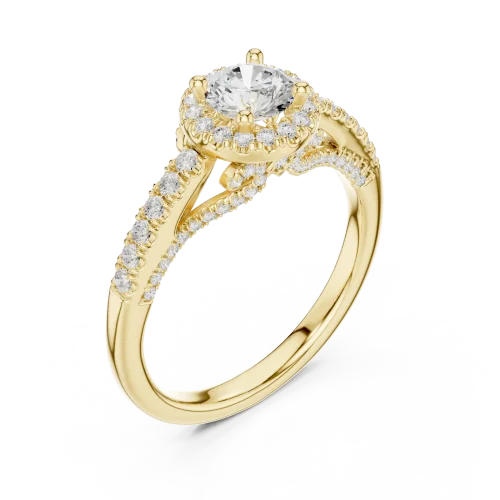 Luminary Round Brilliant Pavé-Set Halo Solitaire Ring