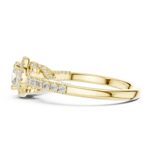 Luminary Round Brilliant Pavé-Set Halo Solitaire Ring - Image 4