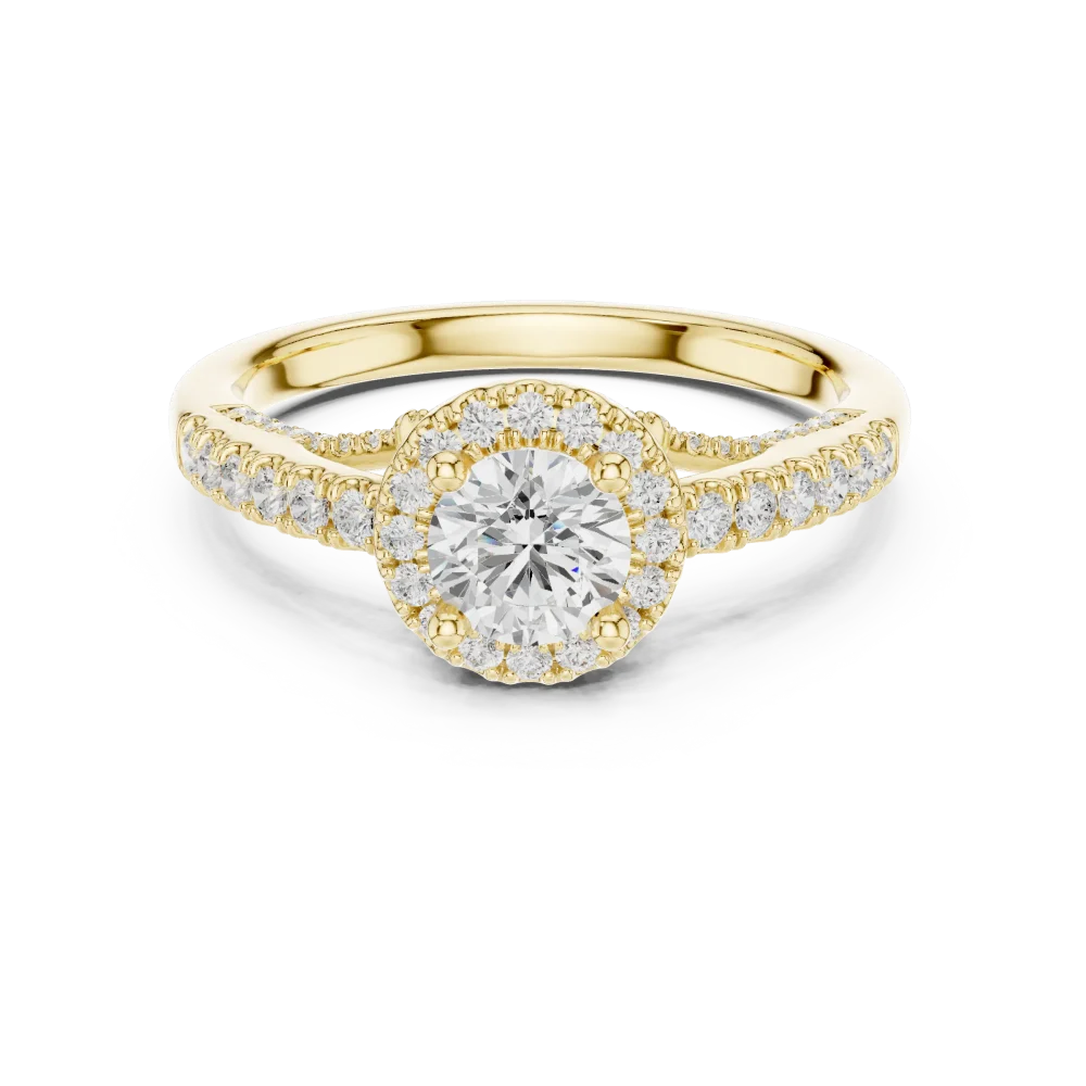 Luminary Round Brilliant Pavé-Set Halo Solitaire Ring - Image 2