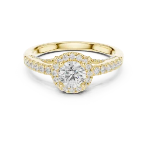 Luminary Round Brilliant Pavé-Set Halo Solitaire Ring - Image 2