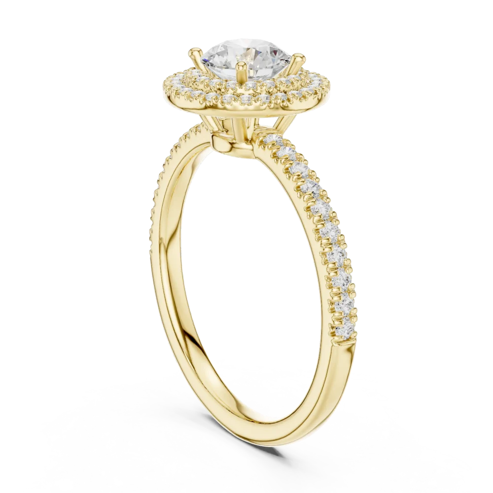 Luminary Round Brilliant Dual Halo Solitaire Ring - Image 3
