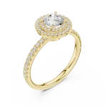 Luminary Round Brilliant Dual Halo Solitaire Ring