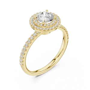 Luminary Round Brilliant Dual Halo Solitaire Ring