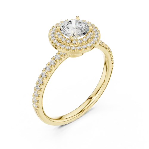Luminary Round Brilliant Dual Halo Solitaire Ring