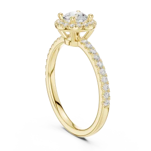 Luminary Round Brilliant Pavé-Set Halo Solitaire Ring - Image 3