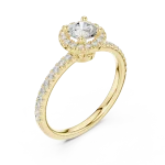 Luminary Round Brilliant Pavé-Set Halo Solitaire Ring