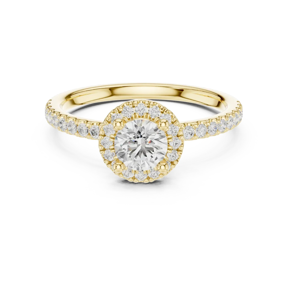 Luminary Round Brilliant Pavé-Set Halo Solitaire Ring - Image 2