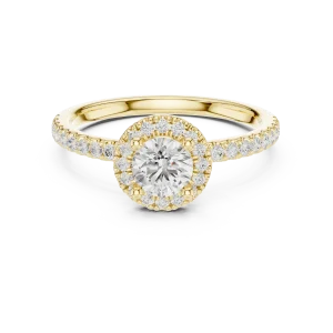 Luminary Round Brilliant Pavé-Set Halo Solitaire Ring - Image 2