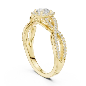 Ethereal Luminary Round Brilliant Halo Solitaire Ring - Image 3