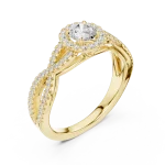 Ethereal Luminary Round Brilliant Halo Solitaire Ring