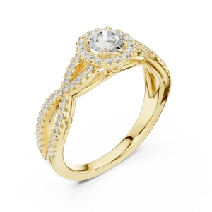 Ethereal Luminary Round Brilliant Halo Solitaire Ring