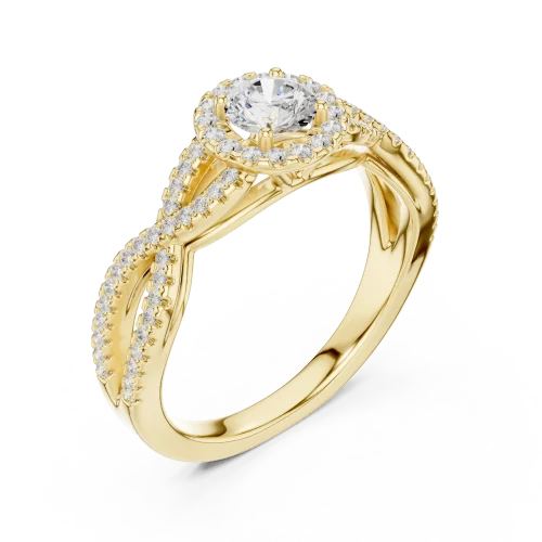 Ethereal Luminary Round Brilliant Halo Solitaire Ring