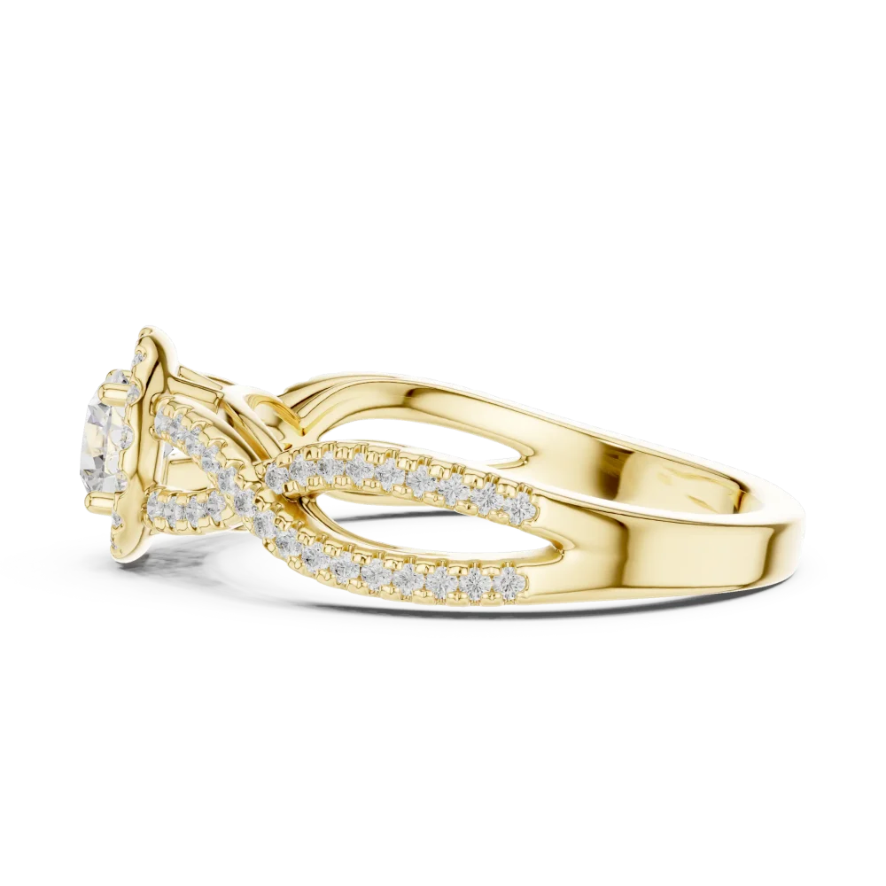 Ethereal Luminary Round Brilliant Halo Solitaire Ring - Image 4