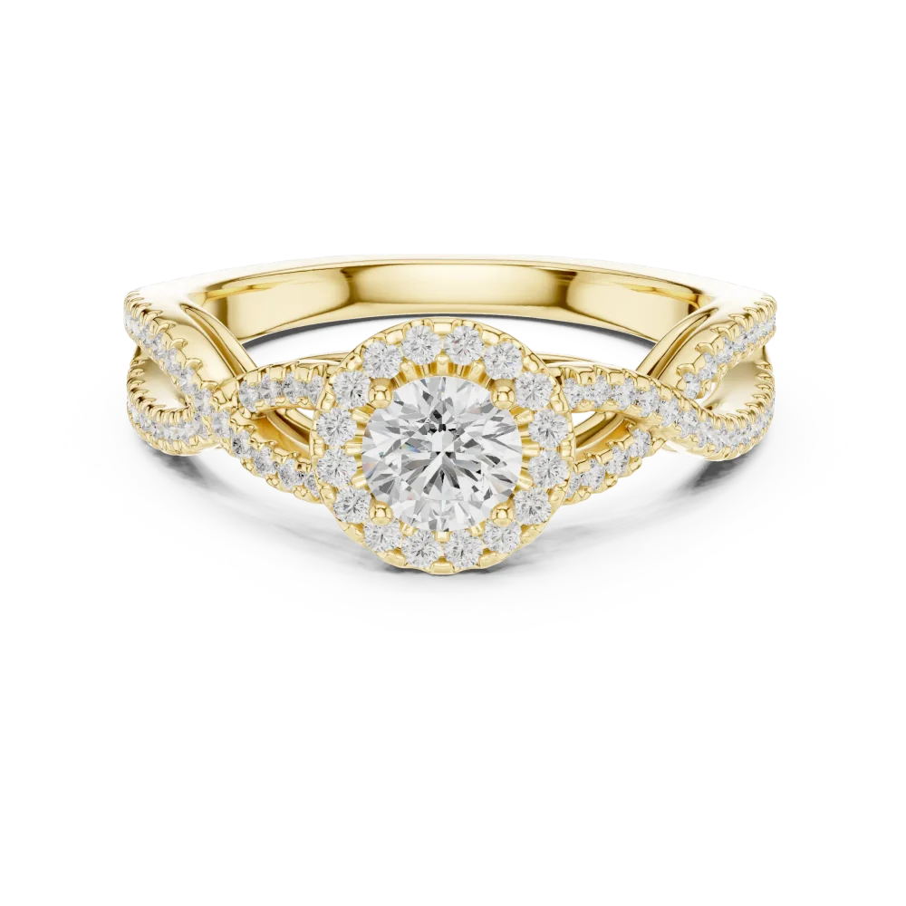 Ethereal Luminary Round Brilliant Halo Solitaire Ring - Image 2