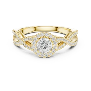 Ethereal Luminary Round Brilliant Halo Solitaire Ring - Image 2