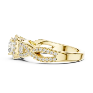 Luminary Round Brilliant Pavé-Set Twisted Solitaire Ring - Image 4