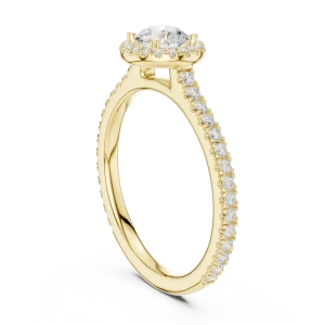 Luminary Round Brilliant Pavé-Set Halo Solitaire Ring - Image 3