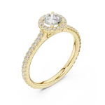 Luminary Round Brilliant Pavé-Set Halo Solitaire Ring