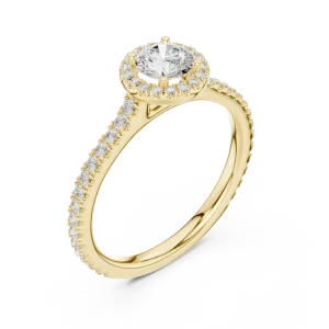 Luminary Round Brilliant Pavé-Set Halo Solitaire Ring