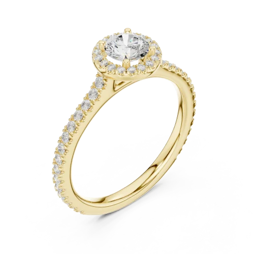 Luminary Round Brilliant Pavé-Set Halo Solitaire Ring