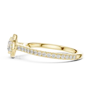 Luminary Round Brilliant Pavé-Set Halo Solitaire Ring - Image 4