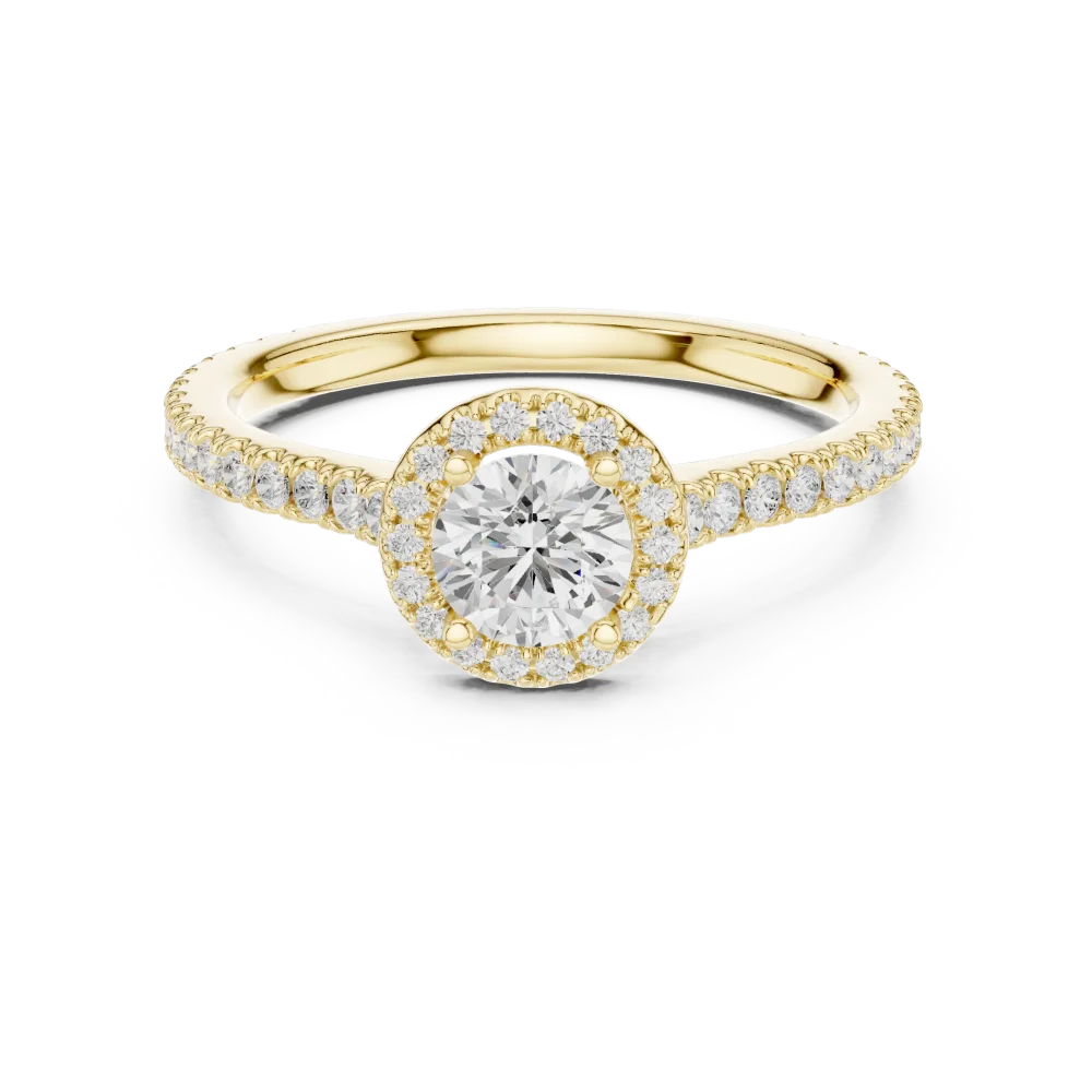 Luminary Round Brilliant Pavé-Set Halo Solitaire Ring - Image 2