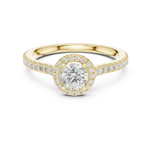 Luminary Round Brilliant Pavé-Set Halo Solitaire Ring - Image 2